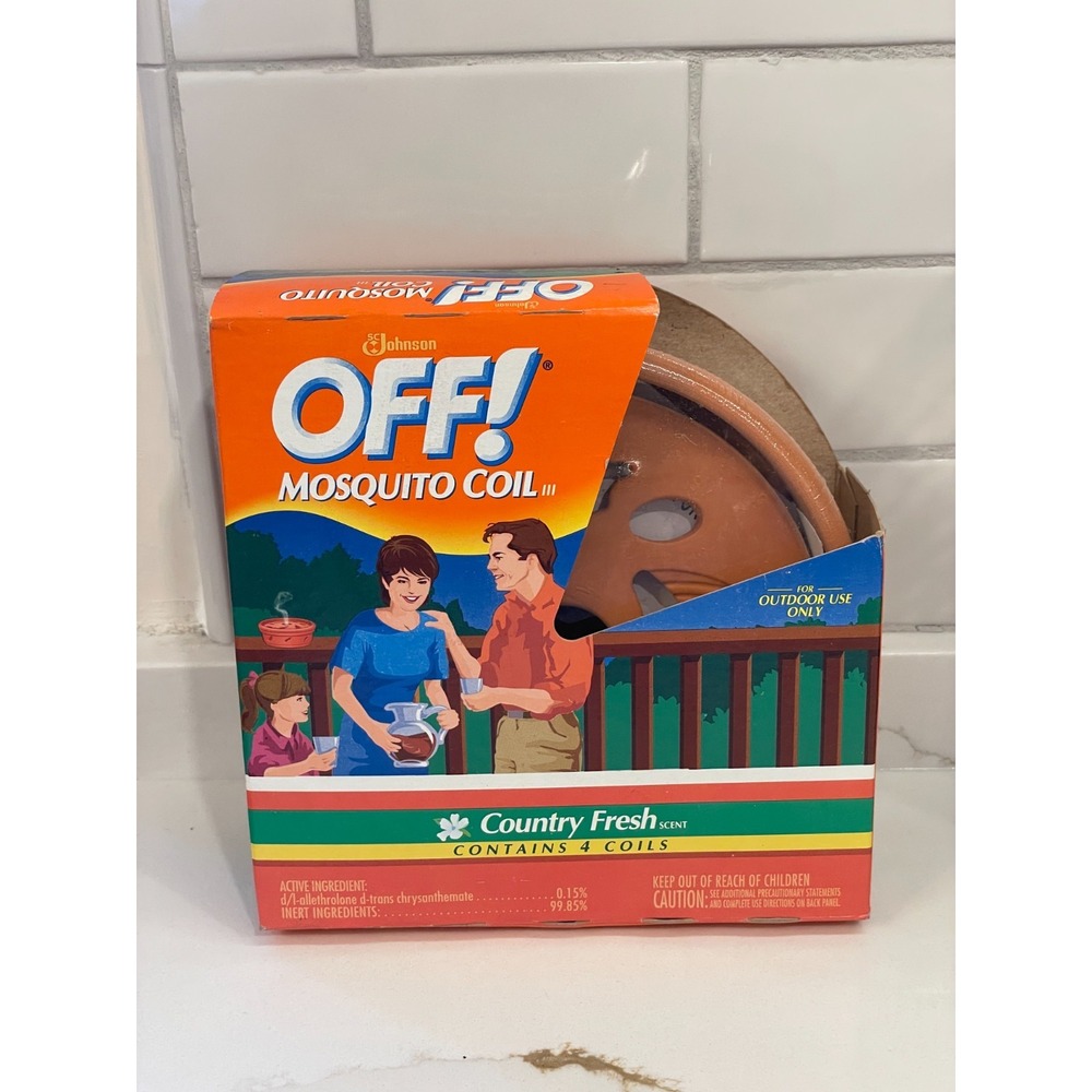 Vintage OFF! Mosquito Coil Outdoor Repellant Pot‎ 4 Coil Refills Bug New Sealed